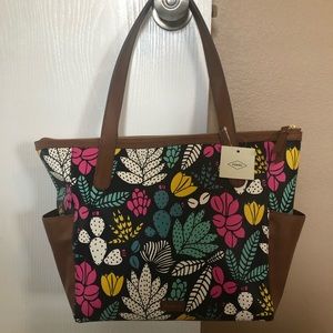 Fossil Mimi SHOPPER Tote Dark Floral Purse